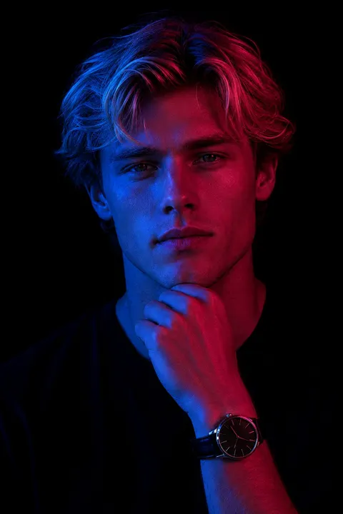 Dual-Gel Blue & Magenta Lighting Portrait