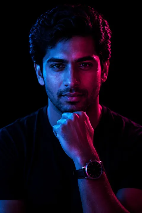 Dual-Gel Blue & Magenta Lighting Portrait — 4