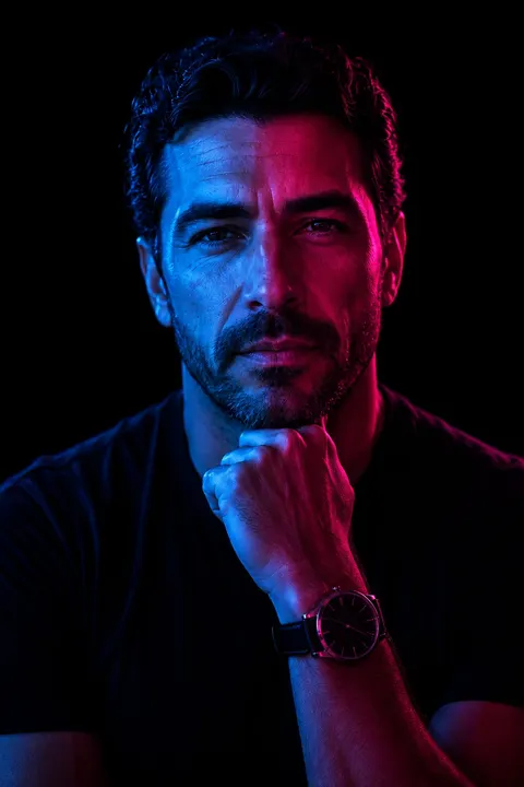 Dual-Gel Blue & Magenta Lighting Portrait — 5