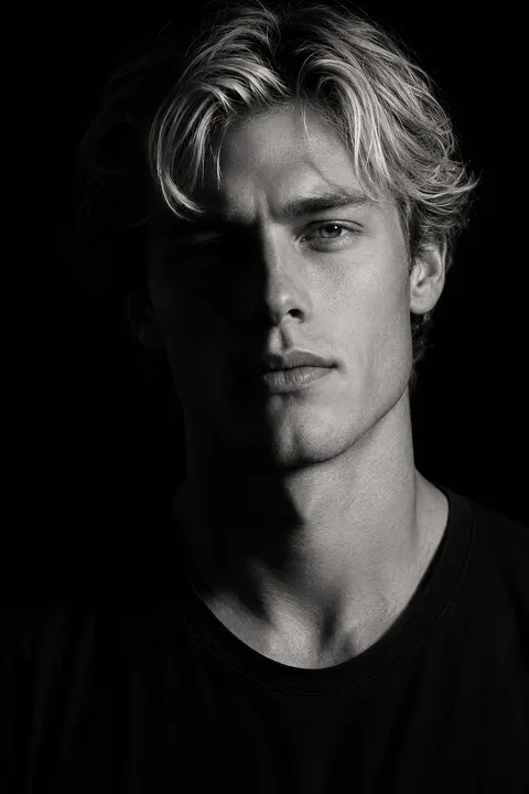 Low-Key Monochrome Chiaroscuro Portrait — 4