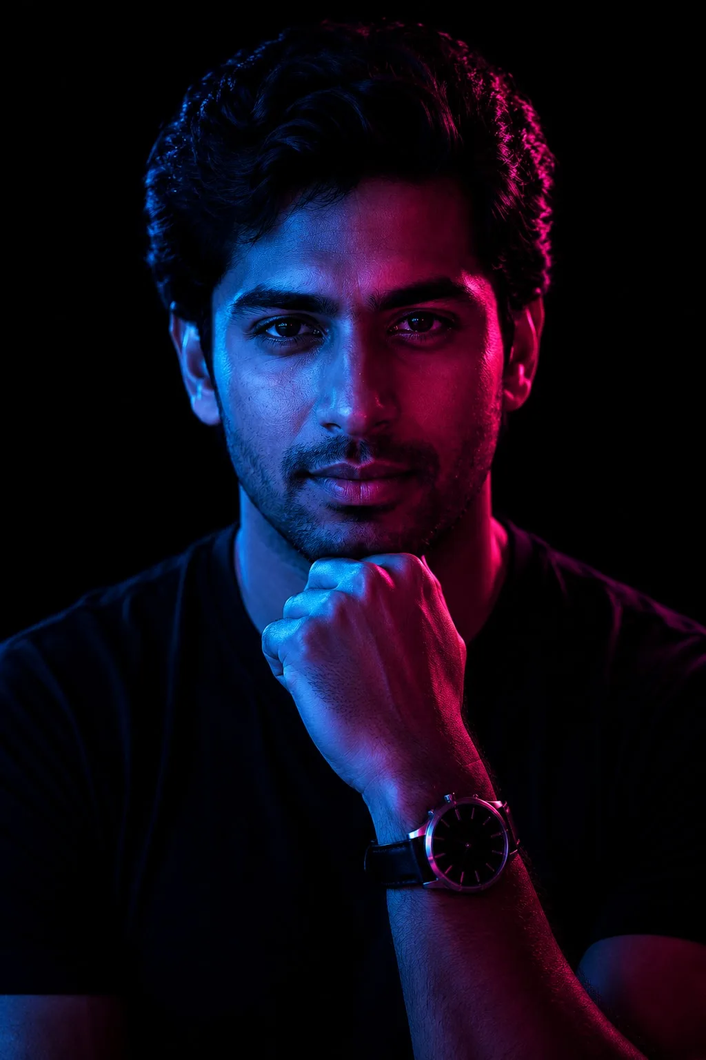 Dual-Gel Blue & Magenta Lighting Portrait — 4