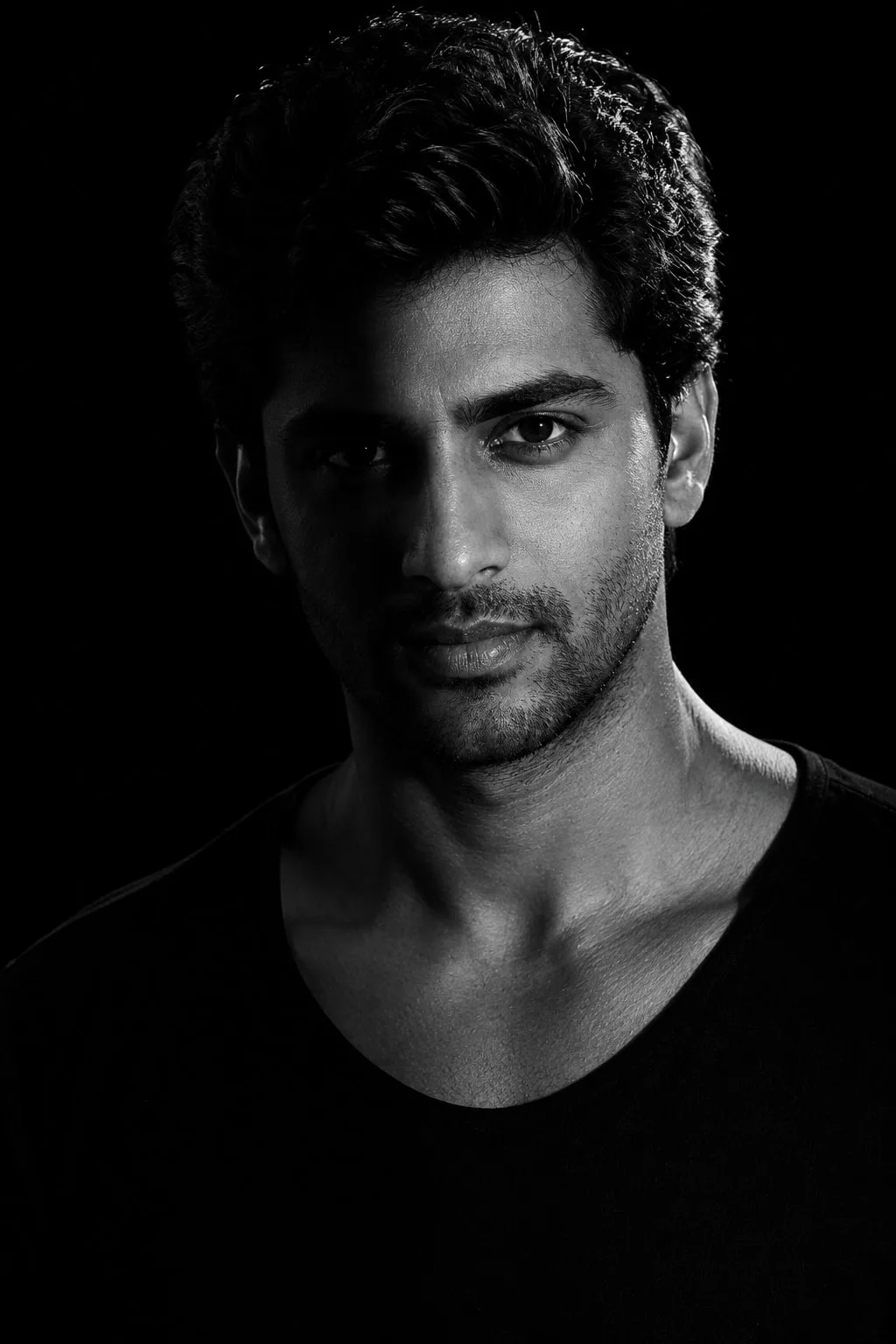 Low-Key Monochrome Chiaroscuro Portrait — 2